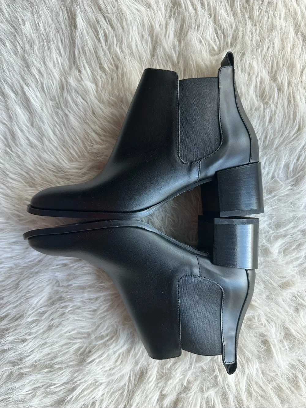 Everlane Black The Heel Italian Leather block heel Chelsea Ankle Boots 6.5